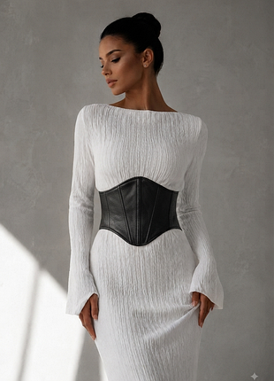 Подгрудный корсет из эко-кожи от xxs-xxl