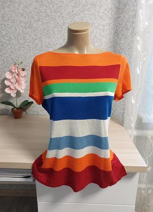 Женская трикотажная футболка в полоску polo ralph lauren.