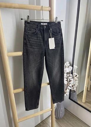 Широкие черные джинсы mom слоучи джинсы zara для девочки 158-164 на 13-14 лет