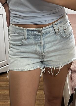 Голубі джинсові шорти levi’s 501 оригінал