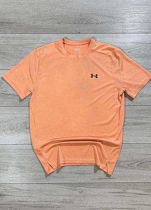 Оранжевая спортивная футболка андер армор under armour tech jacquard, l, оригинал