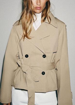 Жіночий укорочений тренч плащ zara