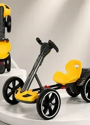 Дитячий складаний електрокар go-kart жовтий