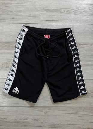 Черные трикотажные спортивные шорты капа на лампасах kappa 222 banda authentic, m, оригинал