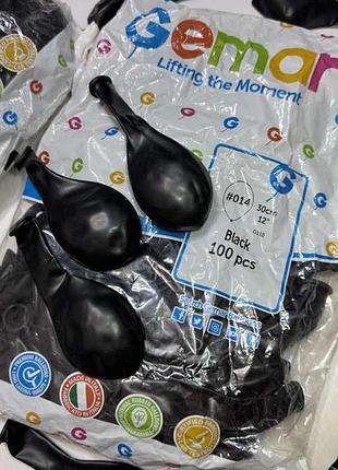 Повітряні кульки gemar black 12" (100 шт.), ціна/паковання, italy
