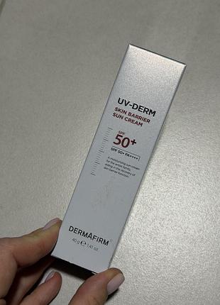 Бар'єрний сонцезахисний крем dermafirm uv-derm skin barrier sun-cream spf 50+ pa++++ об'ємом 40 мл.