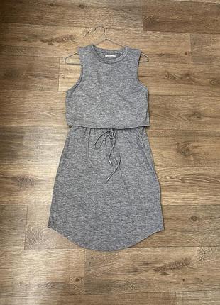 Плаття з джерсі, трикотажна сукня by calvin klein jeans  р.xs сіра