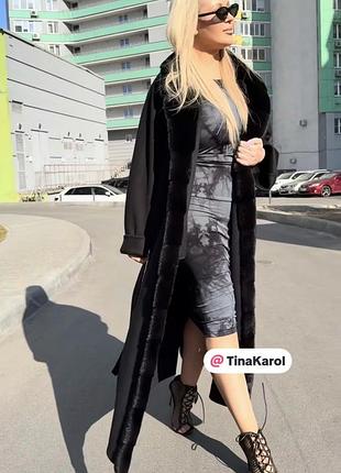 Пальто кашемир лора пиано и норка