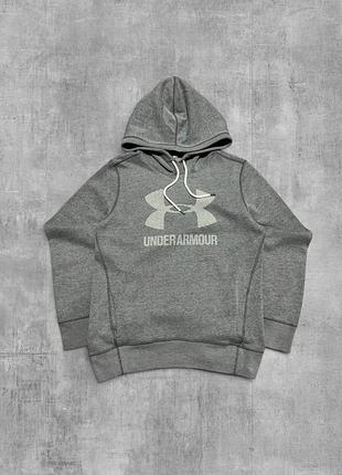 Худі under armour оригінал сіре кофта з капюшоном андер армор чоловіча толстовка кенгуру