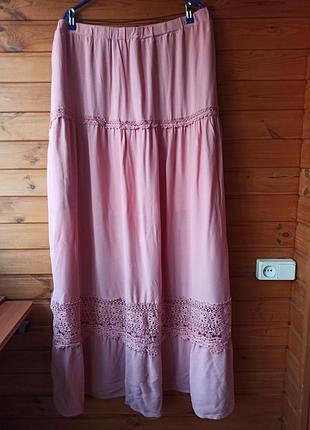 Спідниця довга з мереживом р.4xl