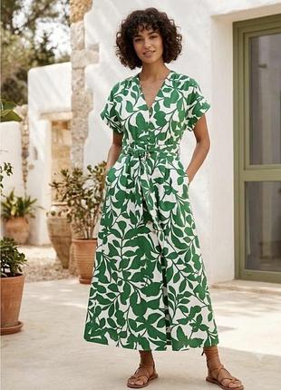 Котонова сукня zara міді з поясом
