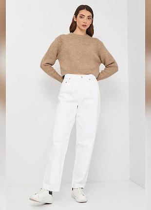 Свитер с шерстью и альпакой объемный укороченный zara