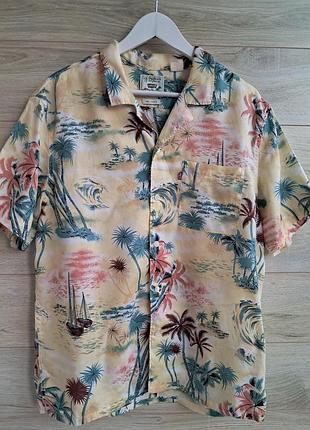 Гавайская рубашка levis гавайська сорочка пляжная рубашка гавайка m-l