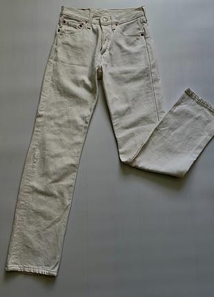 Вінтажні джинси levi’s 501 made in uk (білі/молочні) | w28 l32