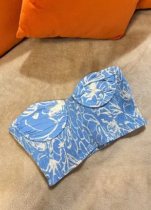 Топ корсет zara из смеси льна