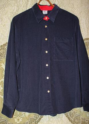 Брендовая женская вельветовая рубашка оверсайз oxford shirt co. (made in england) xl