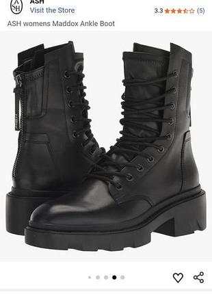 Шкіряні високі черевики ash maddox ankle boot (оригінал), 39