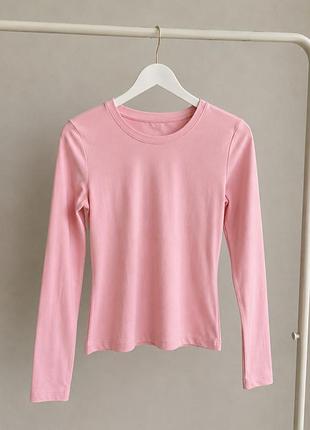 Zara жіночий рожевий лонгслів xs новий базовий топ з довгим рукавом