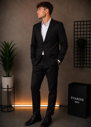 Костюм чоловічий hugo boss чорний класичний, піджак + штани, оренда