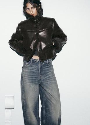 Zara теплая стильная куртка р.s дубленка оригинал