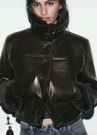 Zara тепла стильна куртка  р.s дублянка оригінал, безкоштовна доставка до 13.09.2026