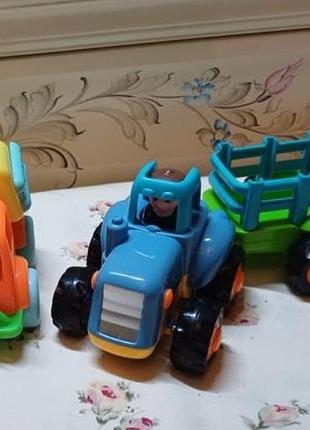 Яркий набор машинок hola toys спецтехника трактор инерционные