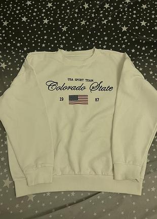 Білий світшот із принтом colorado state 🇺🇸