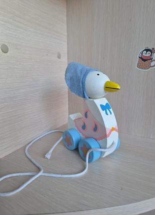 Деревянная игрушка каталка утка 3