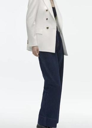 Жакет zara 10898 s білий жіночий піджак