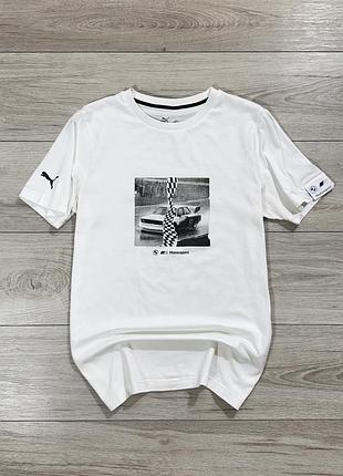 Редкая белая футболка пума бмв puma bmw m motorsport statement car tee, s, оригинал