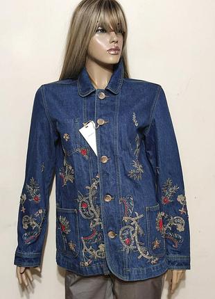 Джинсова куртка піджак із преміальної лінійки zara woman premium denim collection/0000h/