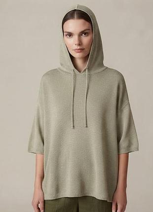Zara кофта худі з капюшоном із віскози та льону оверсайз