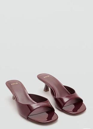 Бордові мюлі kitten heels mango манго розмір 38
