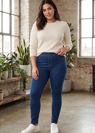 Фирменные, качественные джеггинсы denim (46) в идеале. высокая посадка