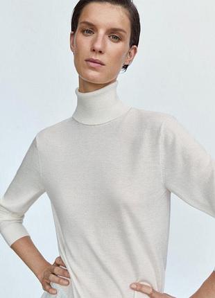 Біло-молочний гольф massimo dutti з кашеміром, xs/s