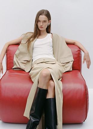 Zara новая юбка макси с разрезом