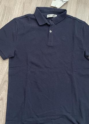 Класичне поло від бренду zara 13-14: темно-синій, блідо-салатовий, сіро-блакитний