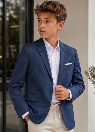 Стульный льняной блейзер пиджака h&amp;m