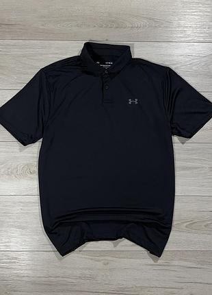 Чорна спортивне футболка поло андер армор under armour performance tech polo, l, оригінал