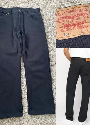 Базові чорні прямі джинси levi’s 501 original w36l32