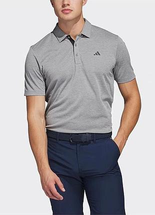 Новая серая футболка поло адидас adidas drive heather performance polo, факт 3xl, оригинал