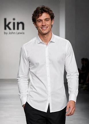 Мужская рубашка kin by john lewis белая размер m хлопок slim fit