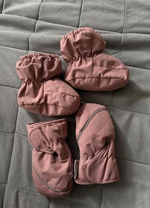 Набір пінетки + рукавички термо h&m 74/80 см