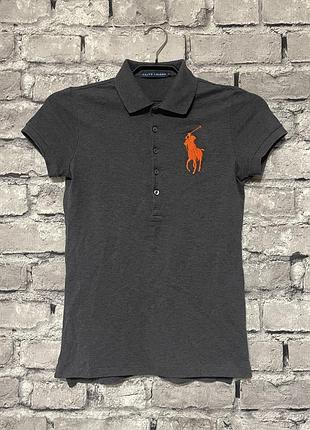 Женская футболка поло polo ralph lauren teddy bear sport майка классическая повседневная lacoste серая рубашка boss grey women’s jersey ральф лорен