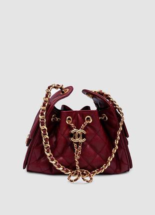Сумка шанел 25 micro handbag in grained calfskin burgundy/gold