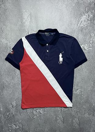 Vintage винтажная футболка поло polo ralph lauren поло ральф лаурен big pony chief keef чиф киф size l размер л