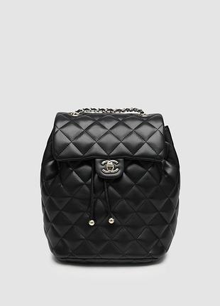 Рюкзак шанел urban spirit backpack in lambskin black/gold