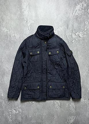 Vintage винтажная женская стёганная куртка barbour барбур big logo size m размер м