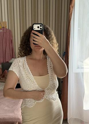 Болеро ручної роботи, зв'язаний ґачком. мереживо, віскоза, handmade