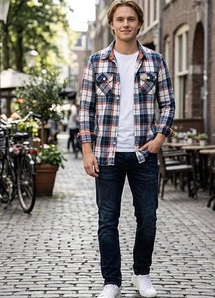 Чоловіча сорочка у клітинку superdry (lumberjack twill) - розмір m